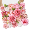 Pink Artificial Flowers, Roses Silk Flowers for Wedding Decor in Abby Pink