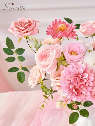 Pink Artificial Flowers, Roses Silk Flowers for Wedding Decor in Abby Pink, alternate view 2