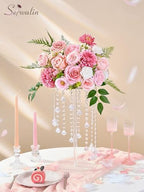Pink Artificial Flowers, Roses Silk Flowers for Wedding Decor in Abby Pink, alternate view 4