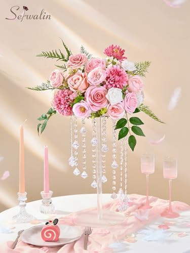 Pink Artificial Flowers, Roses Silk Flowers for Wedding Decor in Abby Pink, alternate view 4