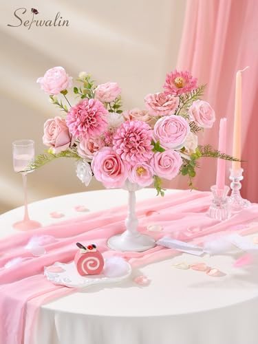 Pink Artificial Flowers, Roses Silk Flowers for Wedding Decor in Abby Pink, alternate view 6