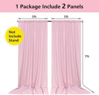 Pink Backdrop Curtain for Parties, Photography Backdrop, 5ft x 7ft, 2 PCS in 5ft x 7ft (2 Panels) in Baby Pink, alternate