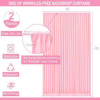 Pink Backdrop Curtain for Wedding Drapes for Backdrop 10x10ft in W5' x H10'(2 panels) in Pink, alternate view 5