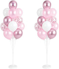 Pink Balloon Column Stand Kit with Base&Pole for Floor&Table Party Decor in 2 Count (Pack of 1) in Metallic