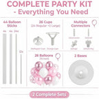 Pink Balloon Column Stand Kit with Base&Pole for Floor&Table Party Decor in 2 Count (Pack of 1) in Metallic, alternate view 2