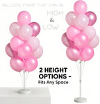 Pink Balloon Stand Kit Set of 2 for Table or Floor Girls Party Decor in 10 inches in Pinkpink, alternate view 5
