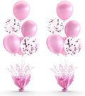 Pink Balloon Table Centerpiece Kit, 2 Sets Pink Balloon Stands for Tables with Metallic Star Centerpieces