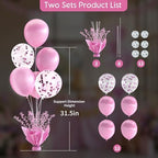 Pink Balloon Table Centerpiece Kit, 2 Sets Pink Balloon Stands for Tables with Metallic Star Centerpieces, alternate view 3