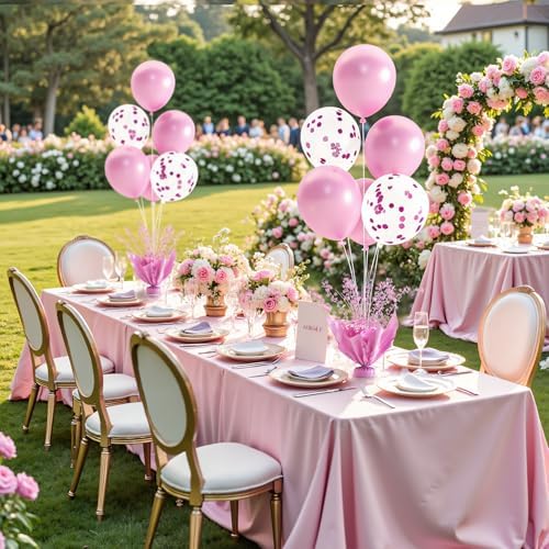 Pink Balloon Table Centerpiece Kit, 6 Sets Pink Balloon Stands for Tables with Metallic Star Centerpieces, alternate view 2