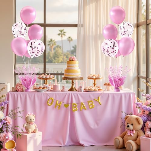 Pink Balloon Table Centerpiece Kit, 6 Sets Pink Balloon Stands for Tables with Metallic Star Centerpieces, alternate view 4