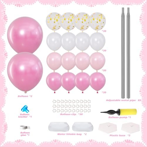 Pink Balloons Stand Column Kits Set of 2 Balloon Towers, alternate view 4