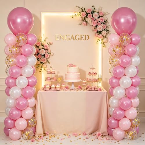 Pink Balloons Stand Column Kits Set of 2 Balloon Towers, alternate view 7
