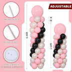 Pink Black Balloon Column Stand Set of 2 with Balloons, alternate view 3