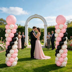 Pink Black Balloon Column Stand Set of 2 with Balloons, alternate view 6