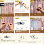 Pink Blue Sheer Tulle Backdrop Curtains with Lights String for Gender Reveal Baby Shower Decorations for Boy or, alternate
