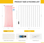 Pink Blue Tulle Backdrop with Fairy Lights for Parites Wrinkle-Free Sheer Curtain Drapes Photo Back Drop for, alternate view