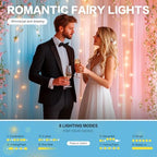 Pink Blue Tulle Backdrop with Fairy Lights for Parites Wrinkle-Free Sheer Curtain Drapes Photo Back Drop for, alternate view