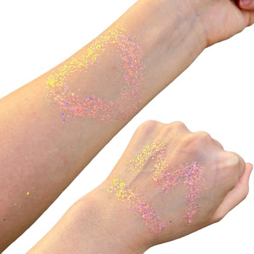 Pink Body Glitter Stick, Singer Concert Outfit Face Glitter Makeup, Festival Rave Pride Accessories, Hair, alternate view 3