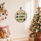 Pink Bow Christmas Tree Round Framed Wall Art 10"x10", alternate view 6