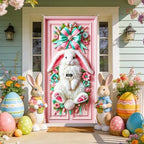 Pink Bunny Easter Door Cover 35x70 Inches Polyester in 35x70 Inches, alternate view 6