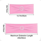 Pink Chair Sashes 100 Pack Spandex Stretch Chair Band Sashes with Buckles for Folding Chairs Wedding Party, alternate view 2