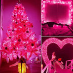 Pink Christmas Lights 100 Count 20 Feet Incandescent Bulb in Pink, alternate view 6