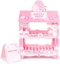 Pink Cupcake Stand Candy Cart Cake Holder Lollipop Display Stands for Birthday Barbecue Picnic Weddings