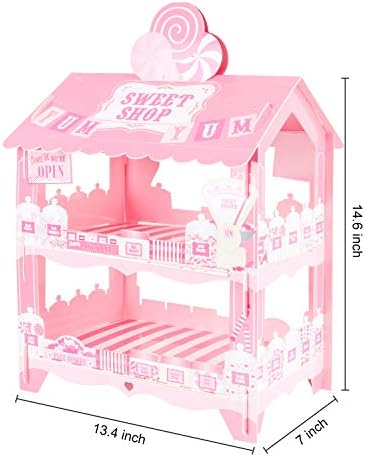 Pink Cupcake Stand Candy Cart Cake Holder Lollipop Display Stands for Birthday Barbecue Picnic Weddings, alternate view 2