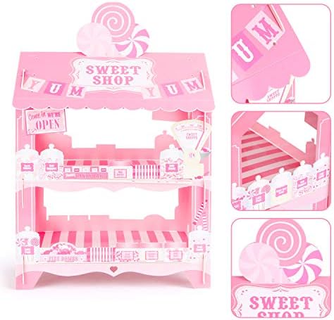 Pink Cupcake Stand Candy Cart Cake Holder Lollipop Display Stands for Birthday Barbecue Picnic Weddings, alternate view 4