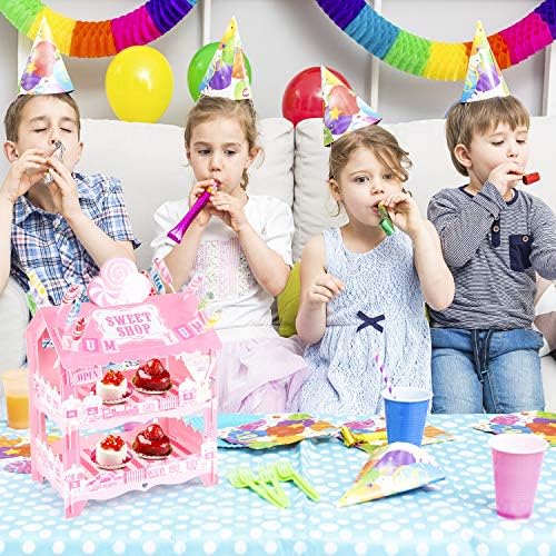 Pink Cupcake Stand Candy Cart Cake Holder Lollipop Display Stands for Birthday Barbecue Picnic Weddings, alternate view 5