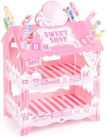 Pink Cupcake Stand Candy Cart Cake Holder Lollipop Display Stands for Birthday Barbecue Picnic Weddings, alternate view 6