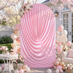 Pink Draped Arch Cover, 6.6FT Elegant Wedding Arch Backdrop Cover in 6.6FT in Pink