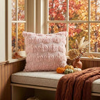 Pink Fall Pumpkin Throw Pillow Covers 16x16 Inch in 16x16 Inch, alternate view 3