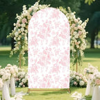 Pink Flower Arch Backdrop Cover 7.2ft Stretch Fabric Cover Fits Arch Backdrop Stand, Stand for Wedding, alternate view 4