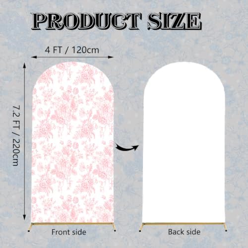 Pink Flower Arch Backdrop Cover 7.2ft Stretch Fabric Cover Fits Arch Backdrop Stand, Stand for Wedding, alternate view 6