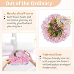Pink Flower Centerpieces for Tables: 2 Pcs Artificial Rose Ball in Pink, alternate view 6
