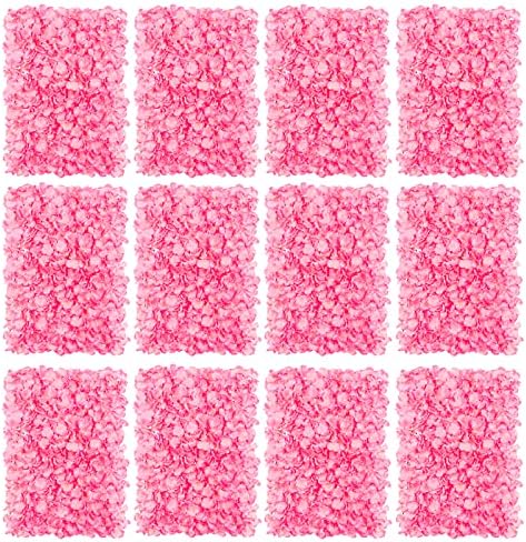 Pink Flower Wall Panel Backdrop Decor, 12 Pcs, 24 x 16 Inch in 24 x 16 Inch