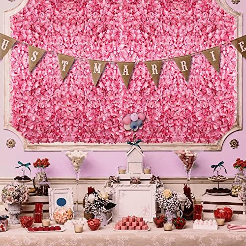 Pink Flower Wall Panel Backdrop Decor, 12 Pcs, 24 x 16 Inch in 24 x 16 Inch, alternate view 2