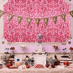Pink Flower Wall Panel Backdrop Decor, 12 Pcs, 24 x 16 Inch in 24 x 16 Inch, alternate view 2