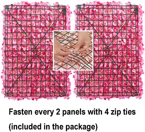 Pink Flower Wall Panel Backdrop Decor, 12 Pcs, 24 x 16 Inch in 24 x 16 Inch, alternate view 5