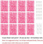 Pink Flower Wall Panel Backdrop Decor, 12 Pcs, 24 x 16 Inch in 24 x 16 Inch, alternate view 6