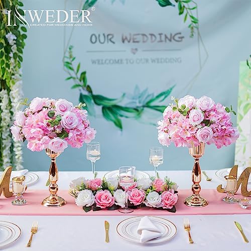 Pink Flowers Balls for Centerpieces: 15.7in Diam, 10 Pcs in Pink, alternate view 5