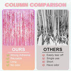 Pink Foil Fringe Backdrop Curtains, 3.3x6.6ft, 3pcs in 3.3x6.6ft, alternate view 5