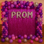 Pink Foil Fringe Backdrop Curtains, 3.3x8.2ft, 3 Pack in 3.3x8.2ft, alternate view 2