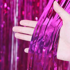 Pink Foil Fringe Backdrop Curtains, 3.3x8.2ft, 3 Pack in 3.3x8.2ft, alternate view 4