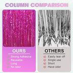 Pink Foil Fringe Backdrop Curtains, 3.3x8.2ft, 3 Pack in 3.3x8.2ft, alternate view 6