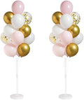 Pink Gold Balloon Column Stand Kit with Base, Pole for Floor&Table in 2 Count (Pack of 1) in Gold Pink