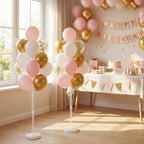 Pink Gold Balloon Column Stand Kit with Base, Pole for Floor&Table in 2 Count (Pack of 1) in Gold Pink, alternate view 7