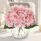 Pink Hydrangea Artificial Flowers in Vase Medium 7inch Silk Fake Hydrangeas Flowers Arrangements with Medium, alternate view
