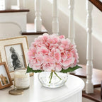 Pink Hydrangea Artificial Flowers in Vase Medium 7inch Silk Fake Hydrangeas Flowers Arrangements with Medium, alternate view